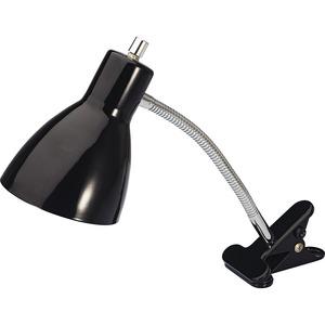 Lorell LED Clip-on Desk Lamp - 15.5" Height - 3" Width - 10 W LED Bulb - Plastic - Desk Mountable - Black - for Desk, Table. Picture 3