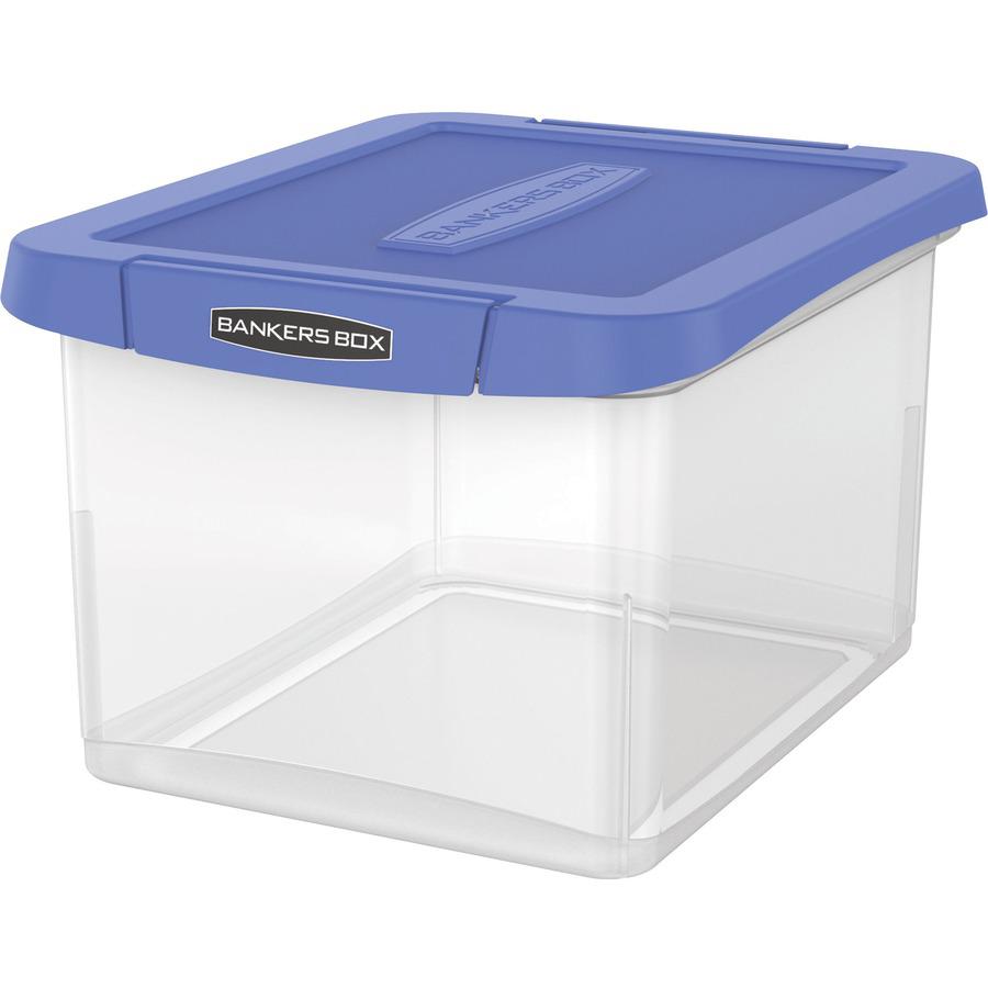 Bankers Box&reg; Heavy Duty Ltr/Lgl Plastic File Box - Internal Dimensions: 10.38" Width x 11.75" Depth x 14.50" Height - External Dimensions: 14.2" Width x 17.4" Depth x 10.6" Height - Media Size Sup. Picture 4