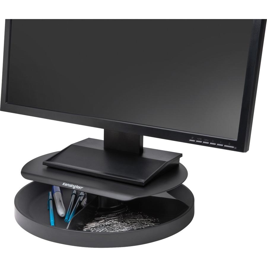 Kensington SmartFit Spin2 Monitor Stand - 40 lb Load Capacity - Flat Panel Display Type Supported - 3.1" Height x 12.6" Width x 12.6" Depth - Desktop - Black - Ergonomic. Picture 3