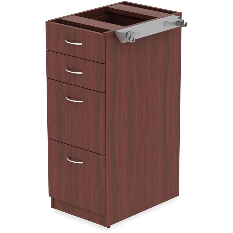 Lorell Relevance Series 4-Drawer File Cabinet - 15.5" x 23.6"40.4" - 4 x File, Box Drawer(s) - Finish: Mahogany, Laminate. Picture 5