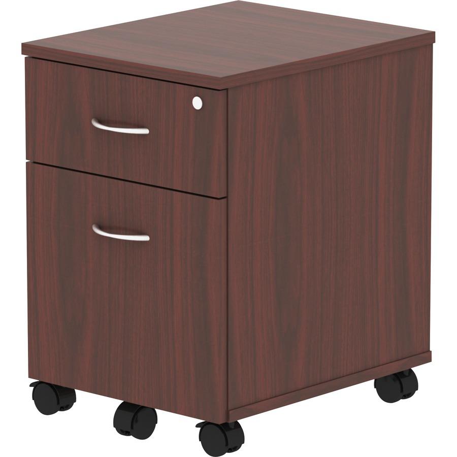 Lorell Relevance Series 2-Drawer File Cabinet - 15.8" x 19.9"22.9" - 2 x File, Box Drawer(s) - Finish: Mahogany Laminate. Picture 5