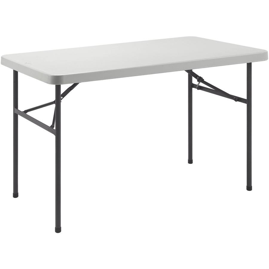 Lorell Ultra-Lite Banquet Table - Light Gray Rectangle Top - Dark Gray Base - 450 lb Capacity x 48" Table Top Width x 30" Table Top Depth x 2" Table Top Thickness - 29" Height - Gray - High-density Po. Picture 7