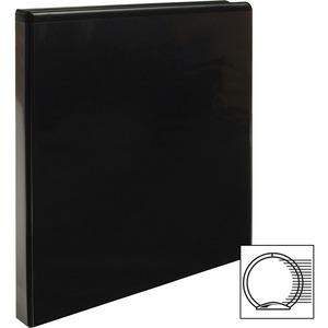 Business Source Round-ring View Binder - 1/2" Binder Capacity - Letter - 8 1/2" x 11" Sheet Size - 125 Sheet Capacity - Round Ring Fastener(s) - 2 Internal Pocket(s) - Polypropylene - Black - Sturdy, . Picture 3