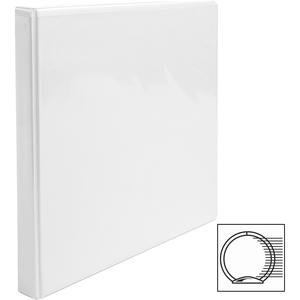 Business Source Round-ring View Binder - 1/2" Binder Capacity - Letter - 8 1/2" x 11" Sheet Size - 125 Sheet Capacity - Round Ring Fastener(s) - 2 Internal Pocket(s) - Polypropylene - White - Sturdy, . Picture 7