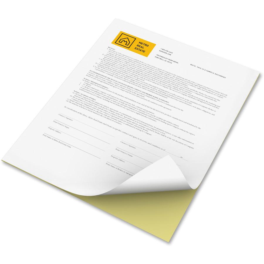 Xerox Bold Digital Carbonless Paper - Letter - 8 1/2" x 11" - 2500 / Carton - Sustainable Forestry Initiative (SFI) - Capsule Control Coating - White, Canary. Picture 3