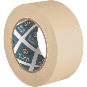 Business Source Utility-purpose Masking Tape - 60 yd Length x 2" Width - 3" Core - Crepe Paper Backing - For Bundling, Holding, Sealing, Masking - 6 / Pack - Tan. Picture 3