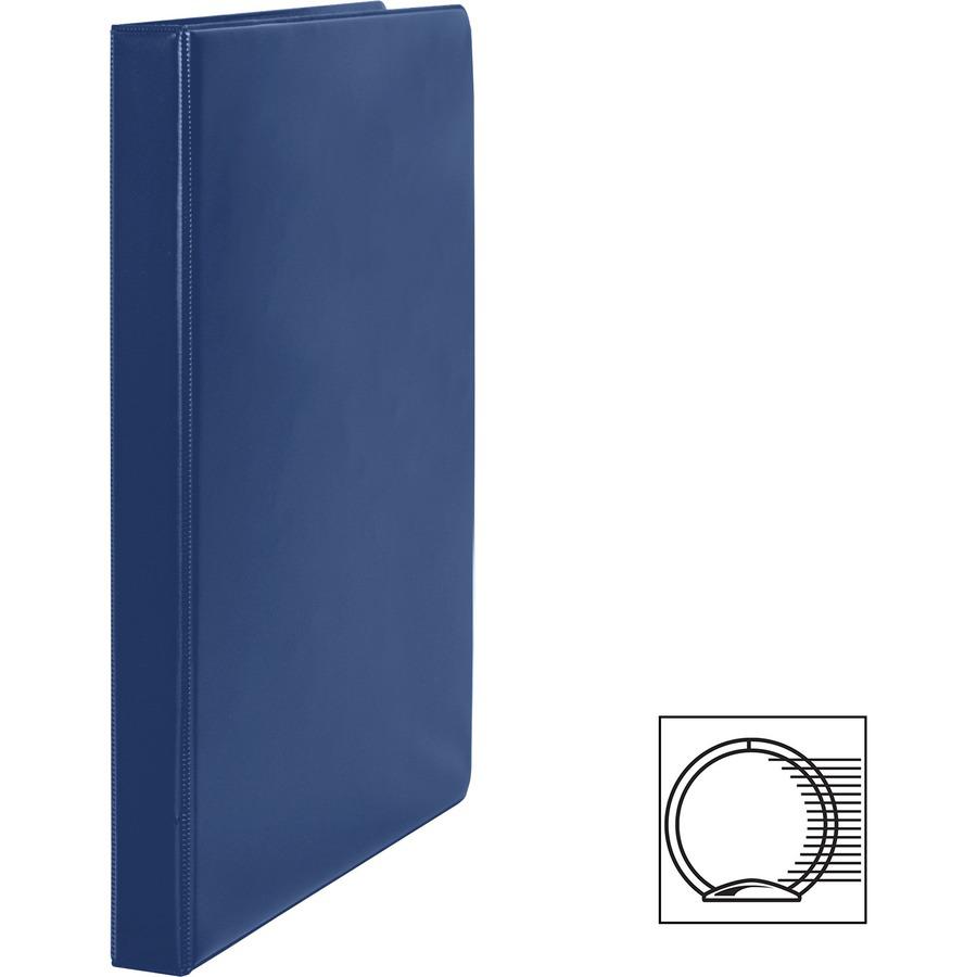 Business Source Basic Round Ring Binders - 1/2" Binder Capacity - Letter - 8 1/2" x 11" Sheet Size - 125 Sheet Capacity - 3 x Round Ring Fastener(s) - Internal Pocket(s) - Chipboard, Polypropylene - D. Picture 2