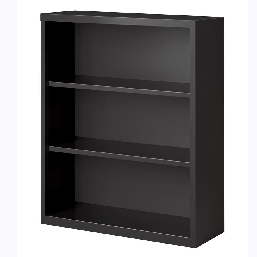 Lorell Fortress Series Bookcase - 34.5" x 13"42" - 3 Shelve(s) - Material: Steel - Finish: Charcoal, Powder Coated - Adjustable Shelf, Welded, Durable. Picture 5