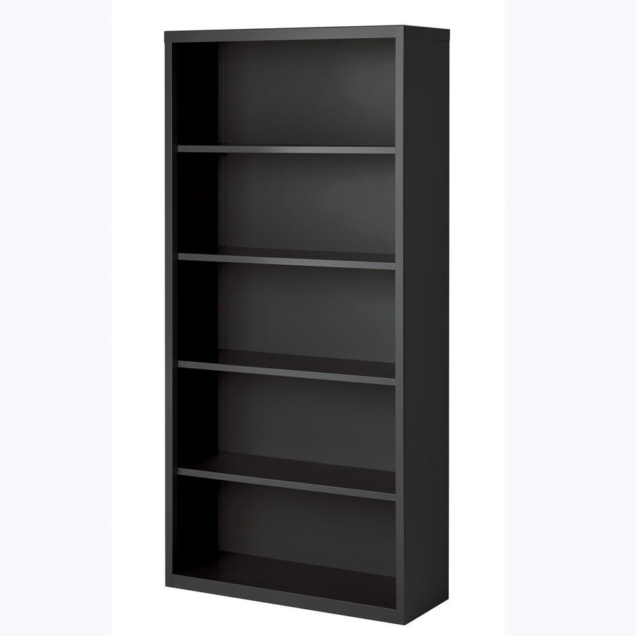 Lorell Fortress Series Bookcase - 34.5" x 13"72" - 5 Shelve(s) - Material: Steel - Finish: Charcoal, Powder Coated - Adjustable Shelf, Welded, Durable. Picture 5