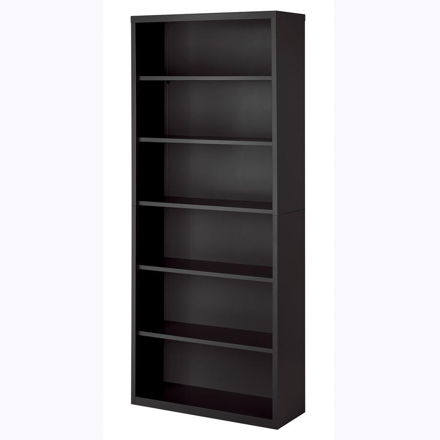 Lorell Fortress Series Bookcase - 34.5" x 13"82" - 6 Shelve(s) - Material: Steel - Finish: Charcoal, Powder Coated - Adjustable Shelf, Welded, Durable. Picture 5