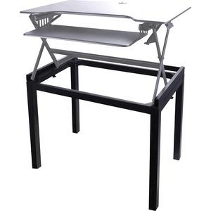 Lorell Adjustable Desk Riser Floor Stand - 29" Height x 36" Width x 22.8" Depth - Floor - Steel - Black. Picture 5