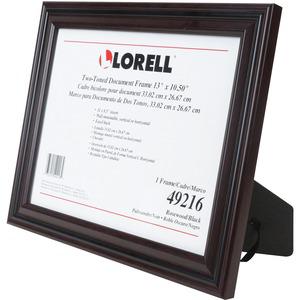 Lorell 2-toned Certificate Frame - 13" x 10.50" Frame Size - Rectangle - Desktop - Horizontal, Vertical - 1 Each - Rosewood. Picture 2