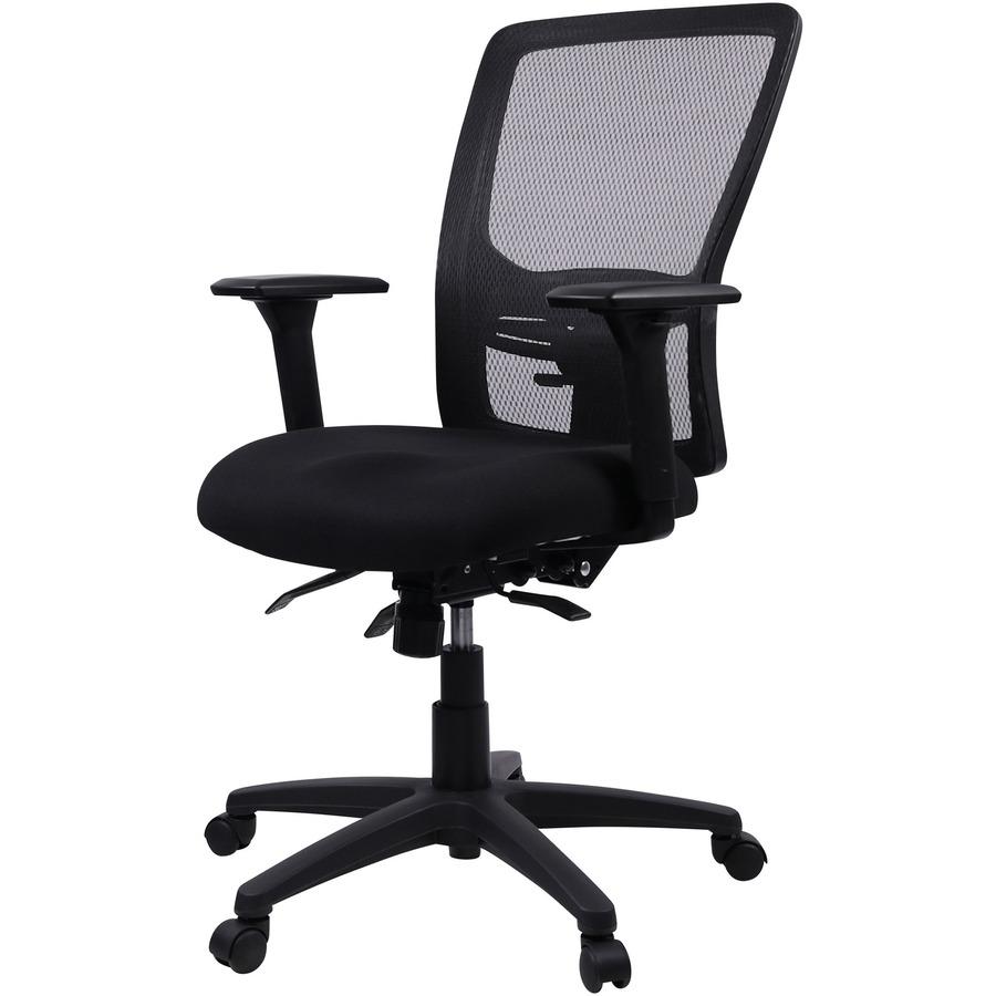 Lorell Ratchet High-back Mesh Chair - Black Seat - Black Mesh Back - High Back - 5-star Base - 1 Each. Picture 6