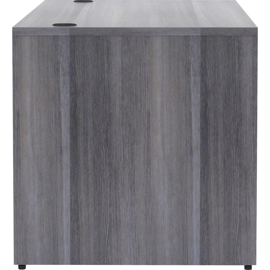 Lorell Weathered Charcoal Laminate Desking Desk Shell - 72" x 30" x 29.5" , 1" Top - Material: Polyvinyl Chloride (PVC) Edge - Finish: Laminate Top, Weathered Charcoal Top. Picture 9