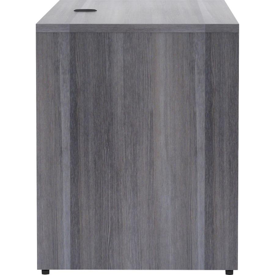 Lorell Essentials Series Credenza Shell - 60" x 24"29.5" , 1" Top - Laminate, Weathered Charcoal Table Top - Modesty Panel. Picture 6