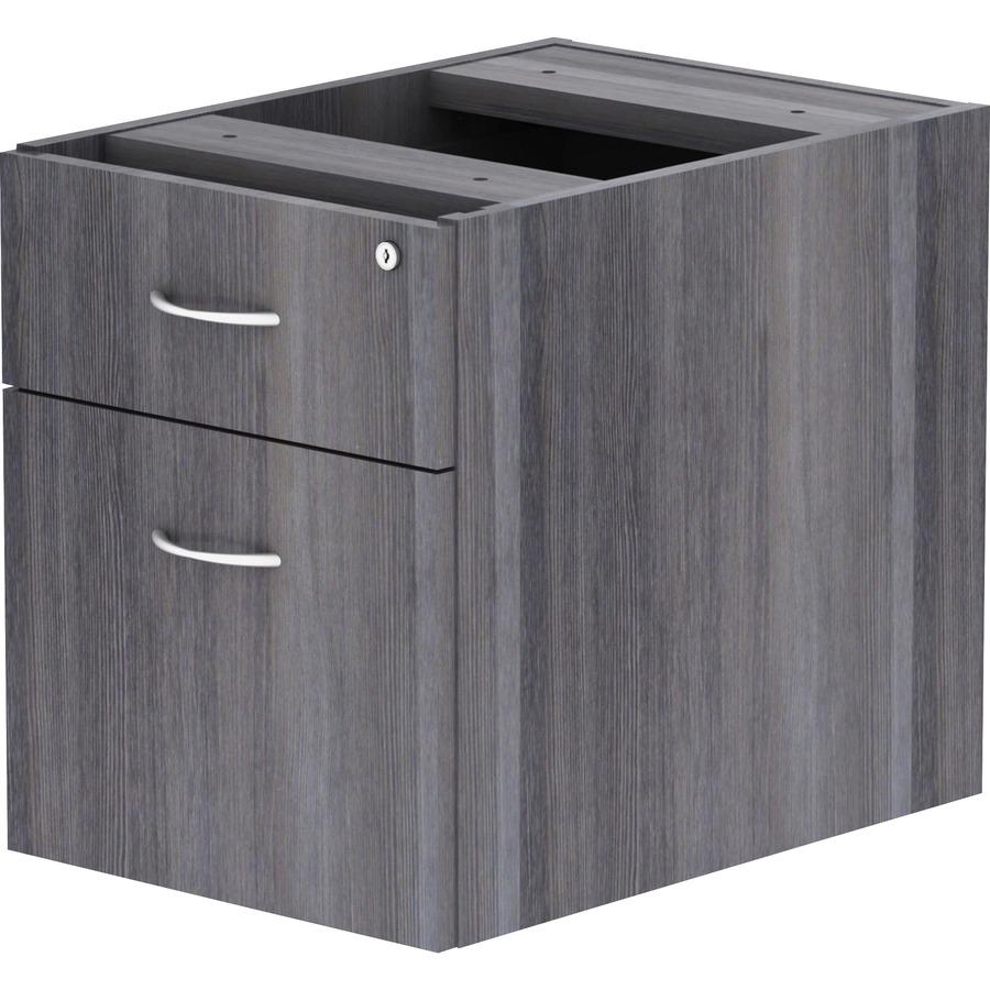Lorell Essentials Series Box/File Hanging File Cabinet - 16" x 12"28.3" - Box, File Drawer(s) - Finish: Weathered Charcoal, Laminate. Picture 5