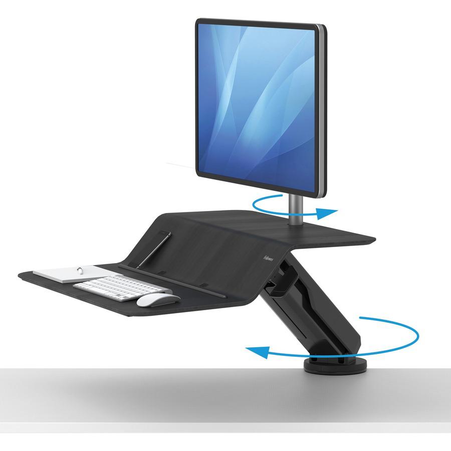 Fellowes Lotus&trade; RT Sit-Stand Workstation Black Single - 1 Display(s) Supported - 1 Each. Picture 8