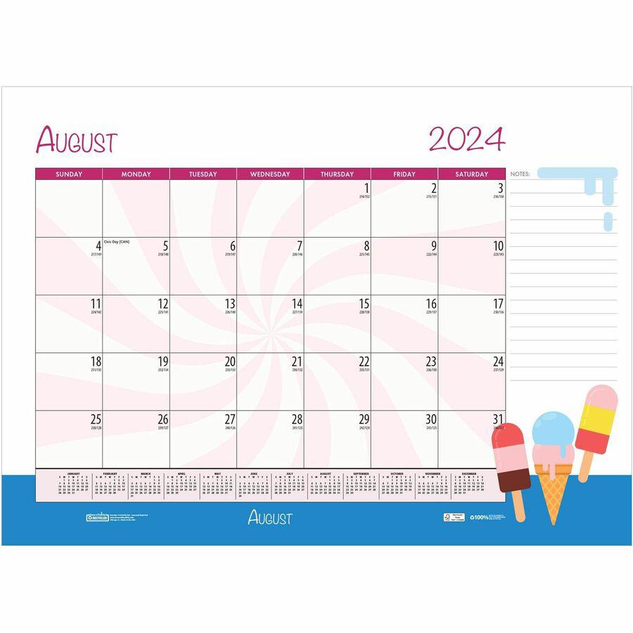 House of Doolittle Monthly Deskpad Calendar Seasonal Holiday Depictions 22 x 17 Inches - Julian Dates - Monthly - 12 Month - January 2024 - December 2024 - 1 Month Single Page Layout - Desk Pad - Mult. Picture 8