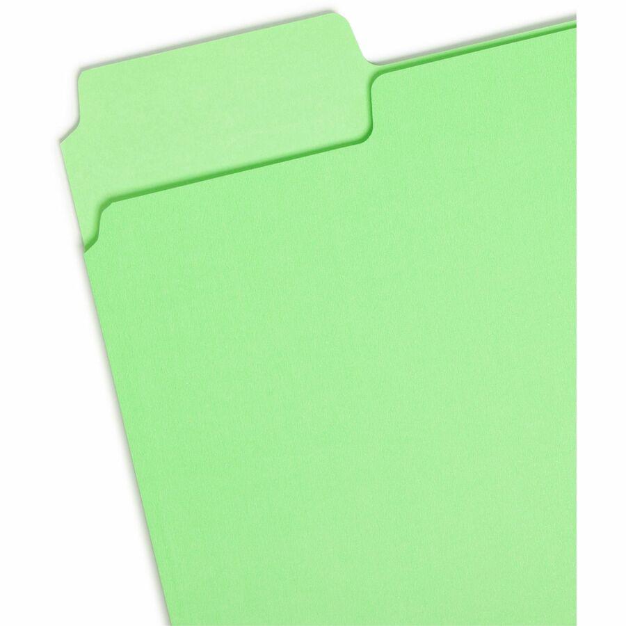 Smead SuperTab 1/3 Tab Cut Letter Recycled Top Tab File Folder - 8 1/2" x 11" - 3/4" Expansion - Top Tab Location - Bright Purple, Bright Pink, Bright Green, Bright Blue - 10% Recycled - 24 / Pack. Picture 6