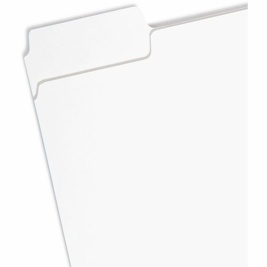 Smead SuperTab 1/3 Tab Cut Letter Recycled Top Tab File Folder - 8 1/2" x 11" - 3/4" Expansion - Assorted Position Tab Position - White - 10% Recycled - 100 / Box. Picture 6