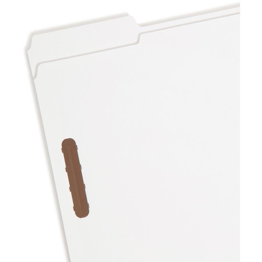 Smead 1/3 Tab Cut Letter Recycled Fastener Folder - 8 1/2" x 11" - 3/4" Expansion - 2 x Prong K Style Fastener(s) - 2" Fastener Capacity - Assorted Position Tab Position - White - 10% Recycled - 50 / . Picture 6