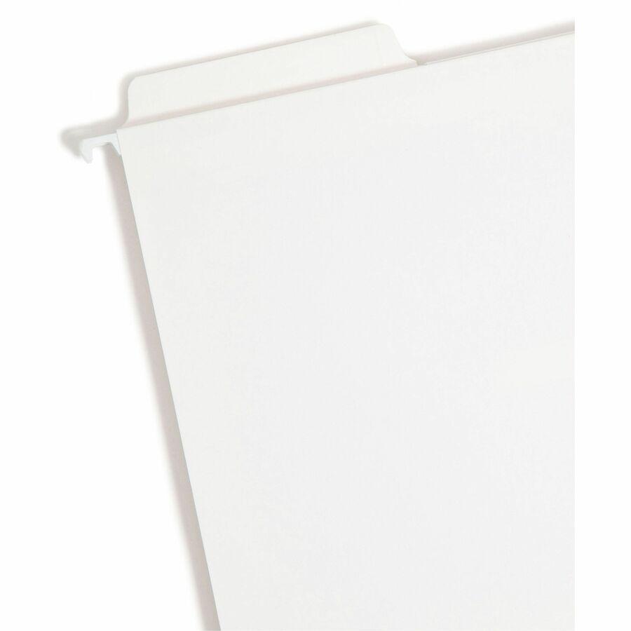 Smead FasTab 1/3 Tab Cut Letter Recycled Hanging Folder - 8 1/2" x 11" - Assorted Position Tab Position - White - 10% Recycled - 20 / Box. Picture 6