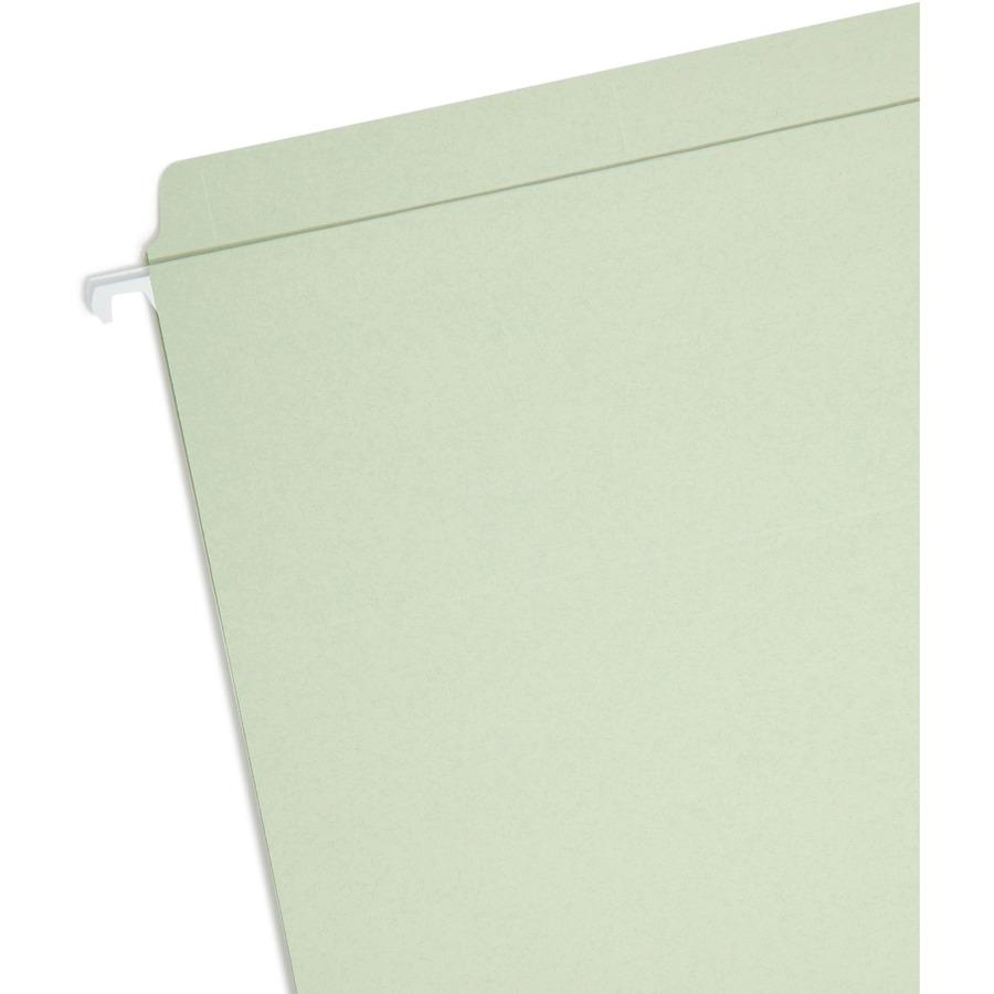 Smead FasTab Straight Tab Cut Letter Recycled Hanging Folder - 8 1/2" x 11" - Assorted Position Tab Position - Moss - 10% Recycled - 20 / Box. Picture 6
