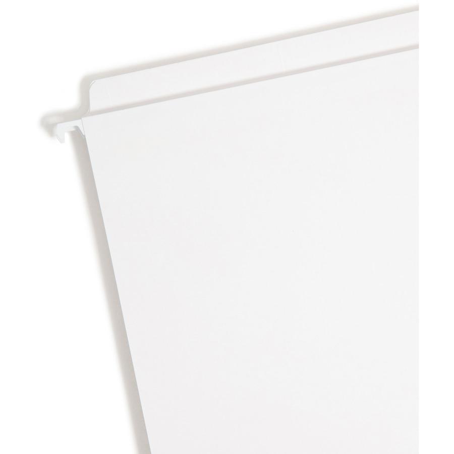 Smead FasTab Straight Tab Cut Letter Recycled Hanging Folder - 8 1/2" x 11" - Assorted Position Tab Position - White - 10% Recycled - 20 / Box. Picture 6