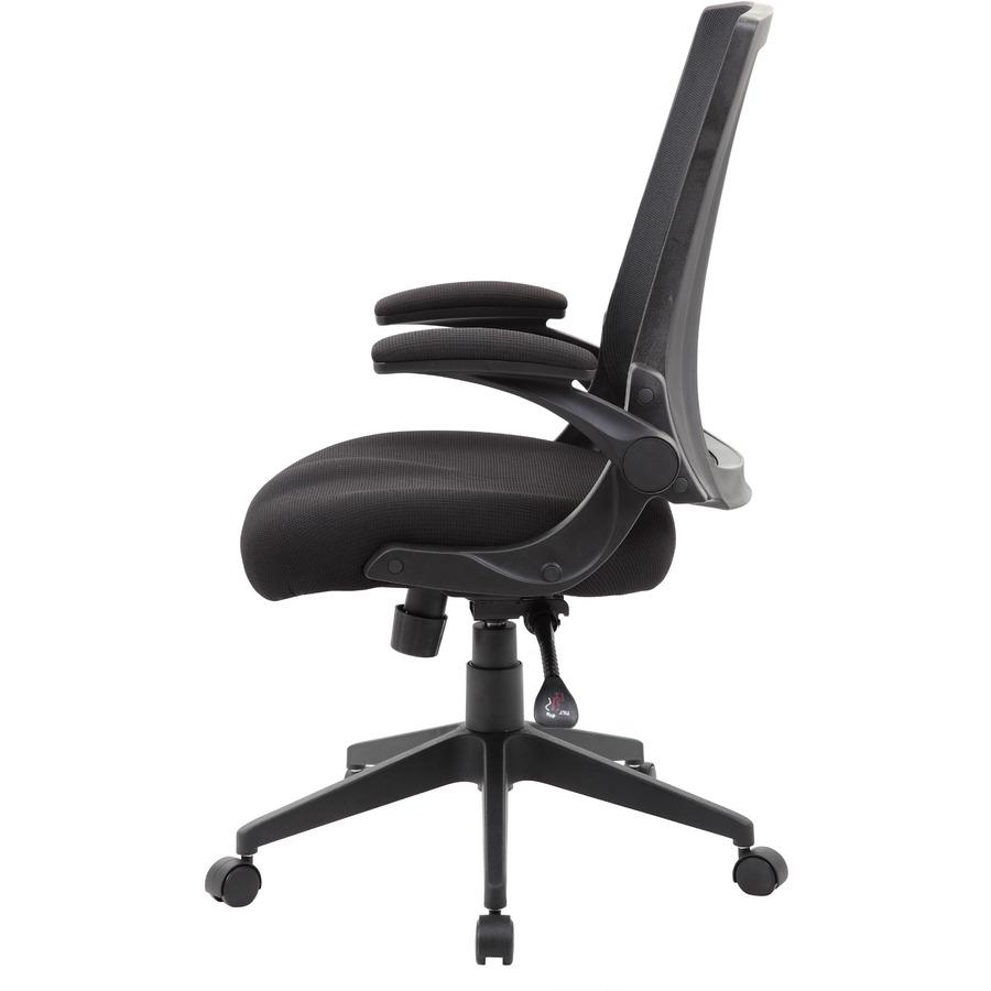 Boss Mesh Back, Flip Arm Task Chair - Black Seat - Black Back - Black Frame - 5-star Base - 1 Each. Picture 6