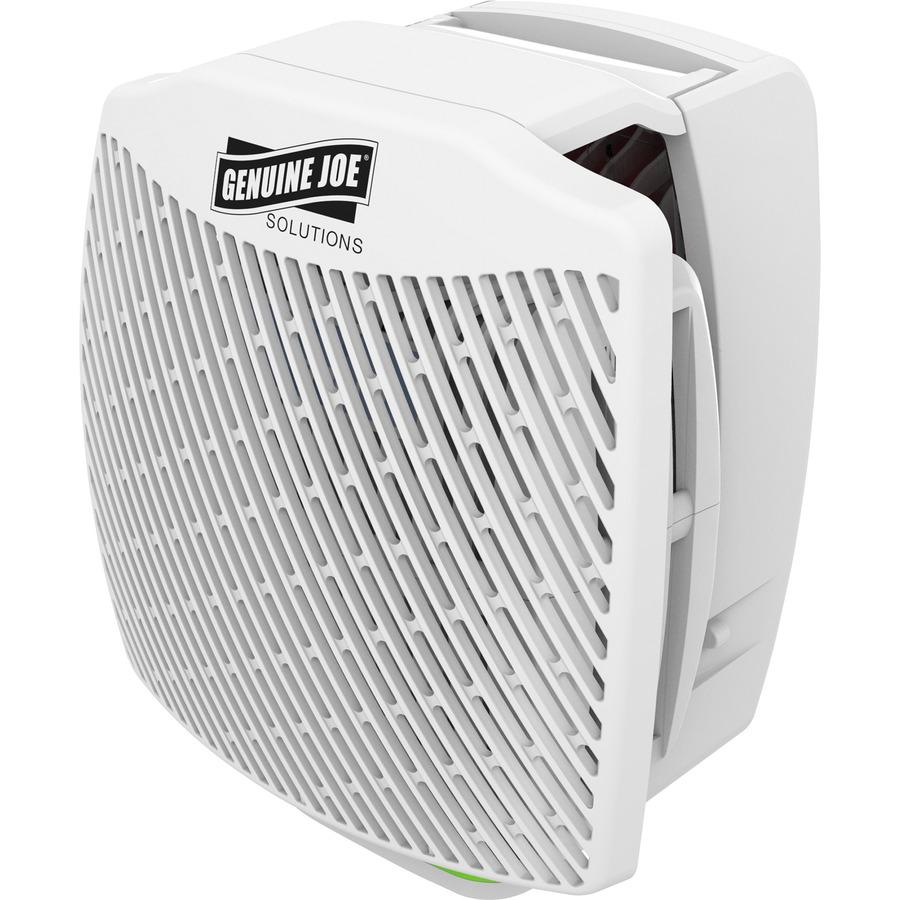 Genuine Joe Air Freshener Dispenser System - 30 Day Refill Life - 6000 ft³ Coverage - 6 / Carton - White. Picture 6