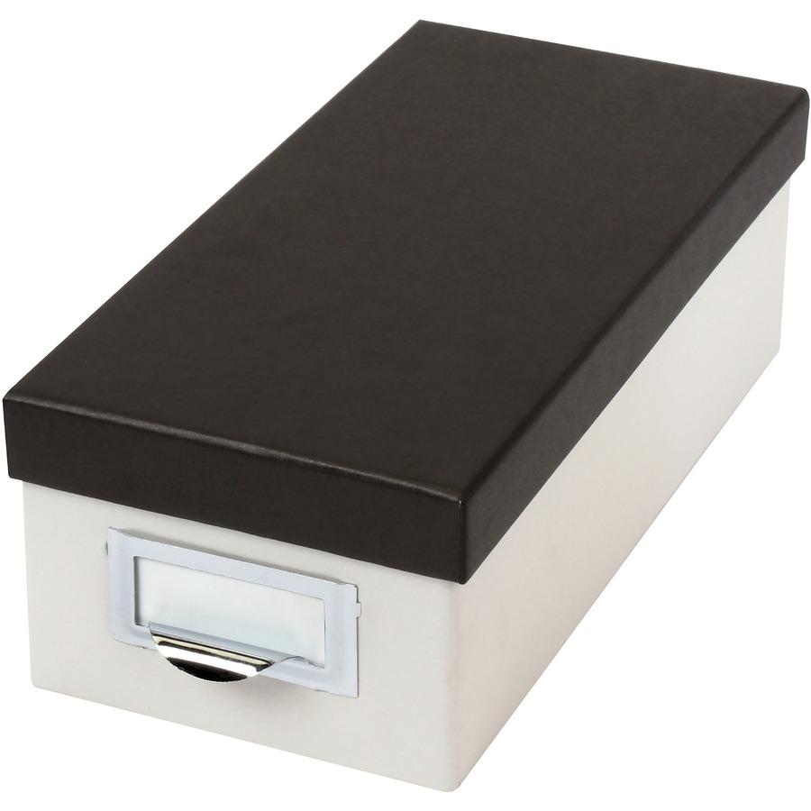 Oxford 3x5 Index Card Storage Box - External Dimensions: 11.5" Length x 5.5" Width x 3.9" Height - Media Size Supported: 3" x 5" - 1000 x Index Card (3" x 5") - Black, Marble White - For Index Card, N. Picture 4