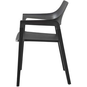 Lorell Wood Legs Stack Chairs - Plastic Seat - Plastic Back - Black - Wood, Plastic - 2 / Carton. Picture 10