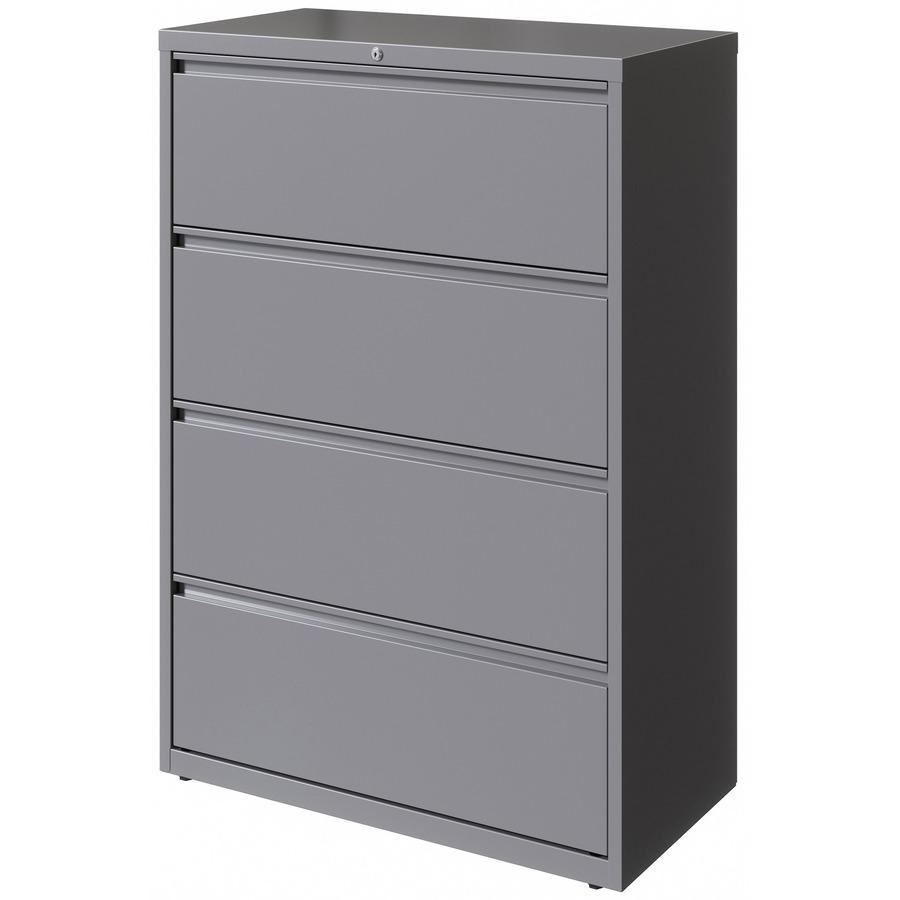 Lorell Fortress Series Lateral File - 36" x 18.6" x 52.5" - 4 x Drawer(s) for File - Letter, Legal, A4 - Lateral - Hanging Rail, Magnetic Label Holder, Locking Drawer, Locking Bar, Ball Bearing Slide,. Picture 5