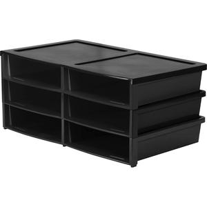 Storex Quick Stack 6-sorter Organizer - 500 x Sheet - 6 Compartment(s) - Compartment Size 8.75" x 11.50" x 2" - 8.7" Height x 13.6" Width20.5" Length - Black - Plastic - 1 Each. Picture 6