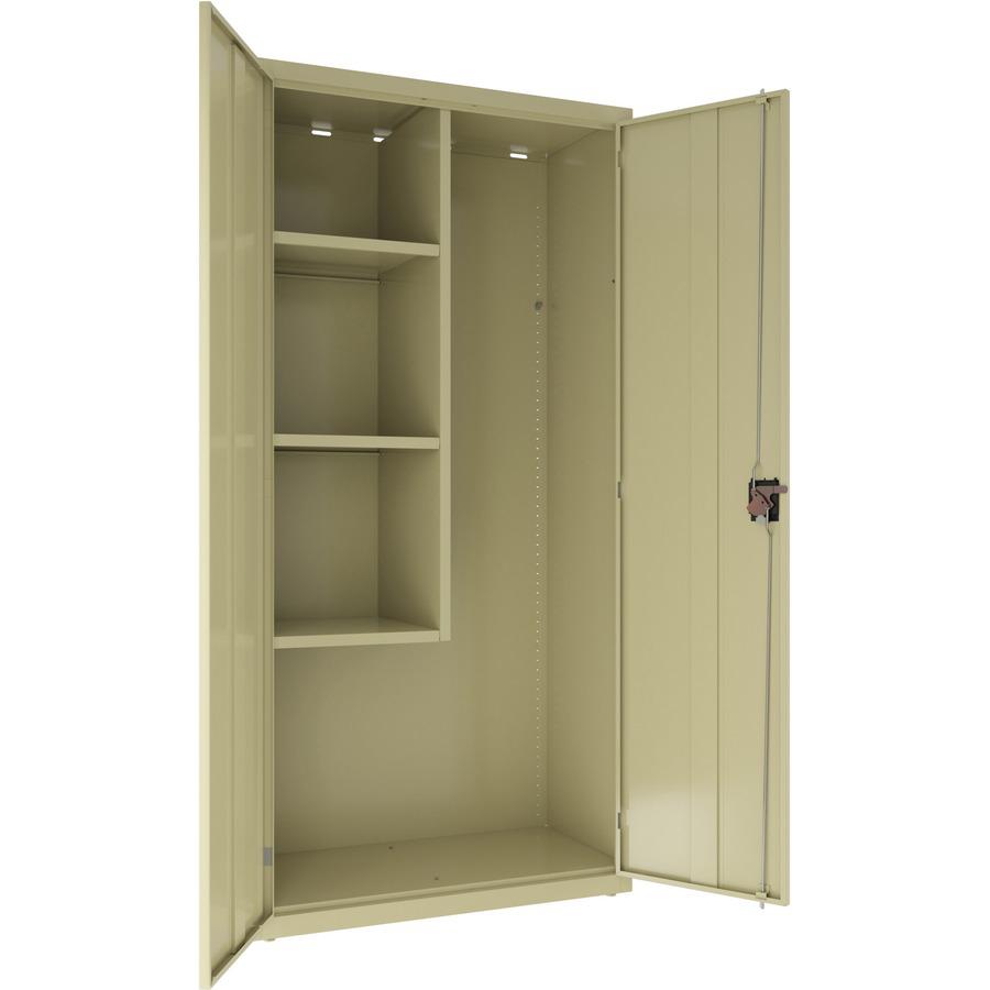Lorell Fortress Series Janitorial Cabinet - 36" x 18" x 72" - 4 x Shelf(ves) - Hinged Door(s) - Locking System, Welded, Sturdy, Recessed Locking Handle, Durable, Powder Coat Finish, Storage Space, Adj. Picture 6