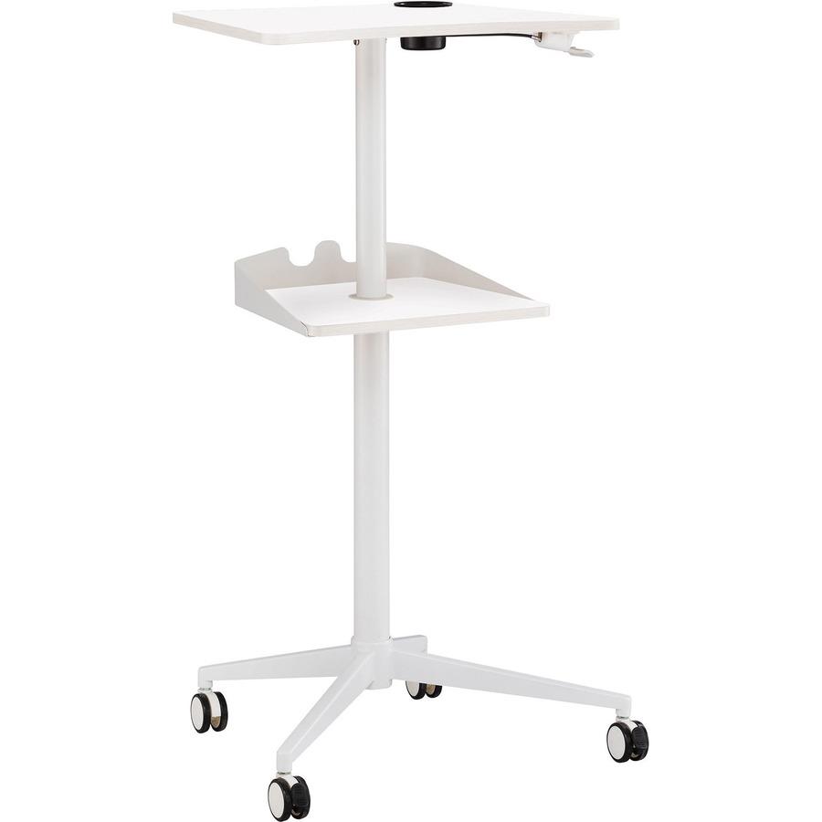 Safco Active Collection Vum Mobile Workstation - 25.3" x 19.8" x 47.8" - 2 Shelve(s) - Finish: White. Picture 5