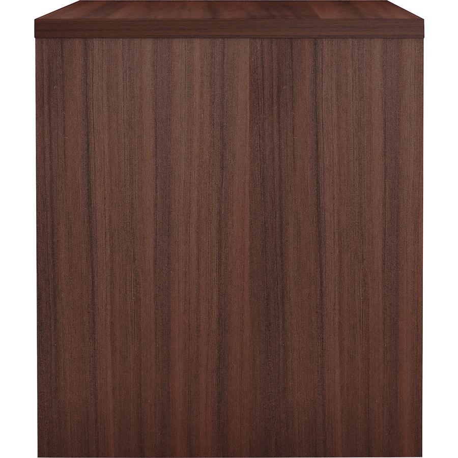 Lorell Essentials Series Wall-Mount Hutch - 36" x 15"17" , 1" Bottom Panel, 1" Side Panel, 0.6" Back Panel - Band Edge - Material: Laminate - Finish: Espresso Laminate. Picture 5