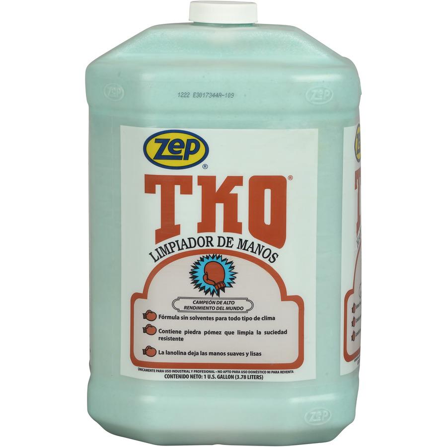 Zep TKO Hand Cleaner - Lemon Lime ScentFor - 1 gal (3.8 L) - Dirt Remover, Grime Remover, Grease Remover - Hand - Blue, Opaque - Solvent-free, Heavy Duty, Non-flammable - 4 / Carton. Picture 9