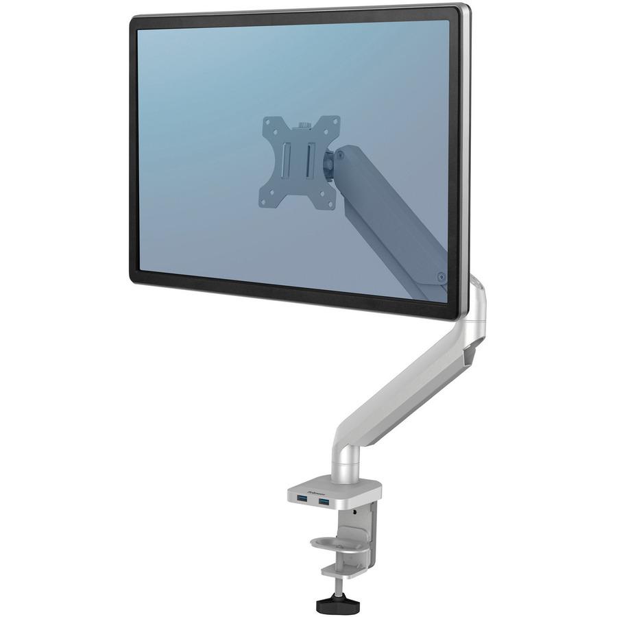 Fellowes Platinum Series Single Monitor Arm - Silver - 1 Display(s) Supported - 27" Screen Support - 20 lb Load Capacity - 1 Each. Picture 4