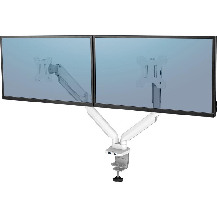 Fellowes Platinum Series Dual Monitor Arm - White - 2 Display(s) Supported - 27" Screen Support - 40 lb Load Capacity - 1 Each. Picture 3