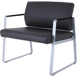 Lorell Healthcare Seating Bariatric Guest Chair - Silver Powder Coated Steel Frame - Black - Vinyl - 1 Each. Picture 4
