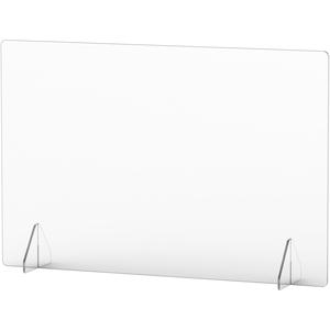Lorell Social Distancing Barrier - 36" Width x 7" Depth x 24" Height - 1 Each - Clear - Acrylic. Picture 8