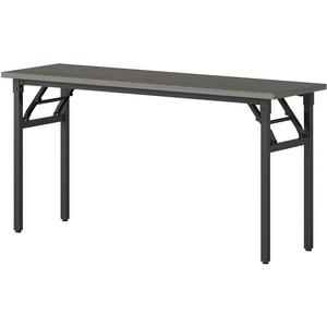 Lorell Folding Training Table - Melamine Top - 60" Table Top Width x 18" Table Top Depth x 1" Table Top Thickness - 30" HeightAssembly Required - Gray - Particleboard Top Material - 1 Each. Picture 6