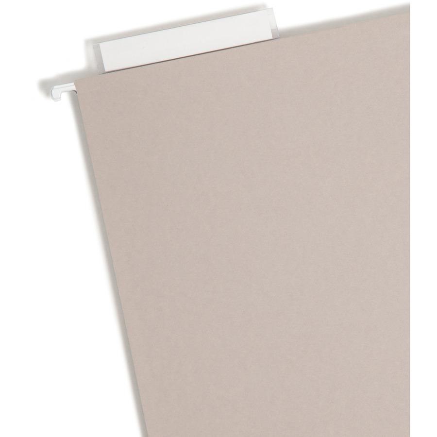 Smead TUFF 1/3 Tab Cut Legal Recycled Hanging Folder - 8 1/2" x 14" - 3" Expansion - Top Tab Location - Assorted Position Tab Position - Steel Gray - 10% Recycled - 18 / Box. Picture 6
