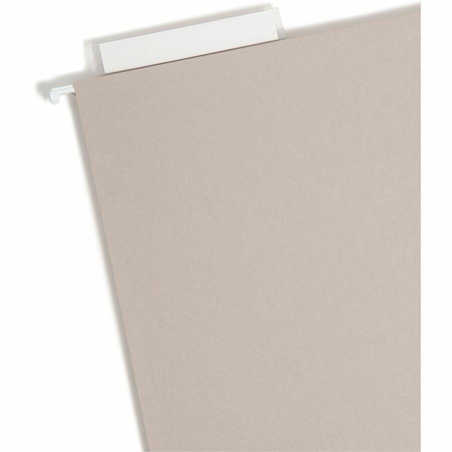 Smead TUFF 1/3 Tab Cut Legal Recycled Hanging Folder - 8 1/2" x 14" - 4" Expansion - Top Tab Location - Assorted Position Tab Position - Steel Gray - 10% Recycled - 18 / Box. Picture 4