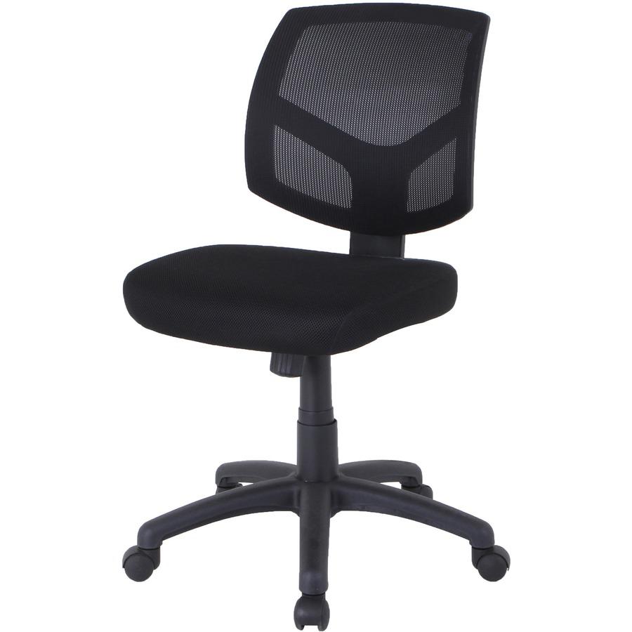 Lorell Mesh Back Task Chair - Fabric Seat - Mesh Back - 5-star Base - Black - 1 Each. Picture 8