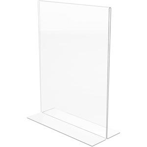 Lorell T-base Standing Sign Holders - Support 8.50" x 11" Media - Acrylic - 2 / Pack - Clear. Picture 10