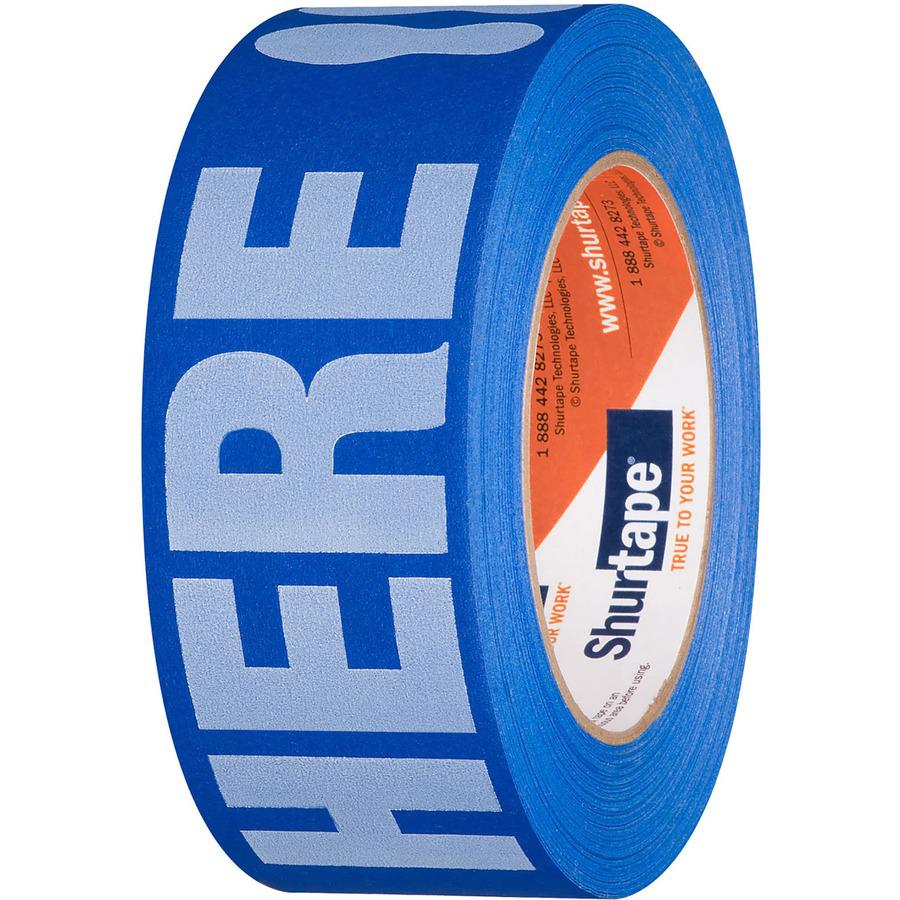 Duck STAND HERE Floor Marking Tape - 60 yd Length x 1.88" Width - 1 / Roll - 100 Per Roll - Blue. Picture 2