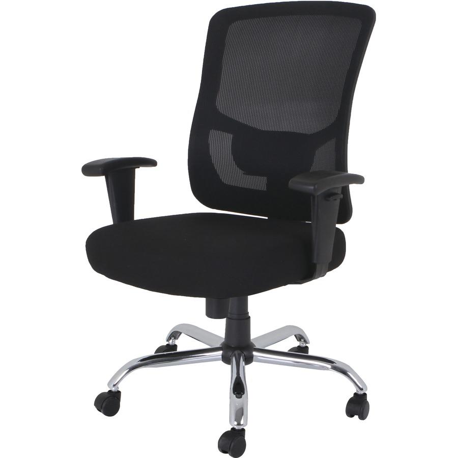 Lorell Big & Tall Mid-back Task Chair - Fabric Seat - Mid Back - 5-star Base - Black - 1 Each. Picture 10