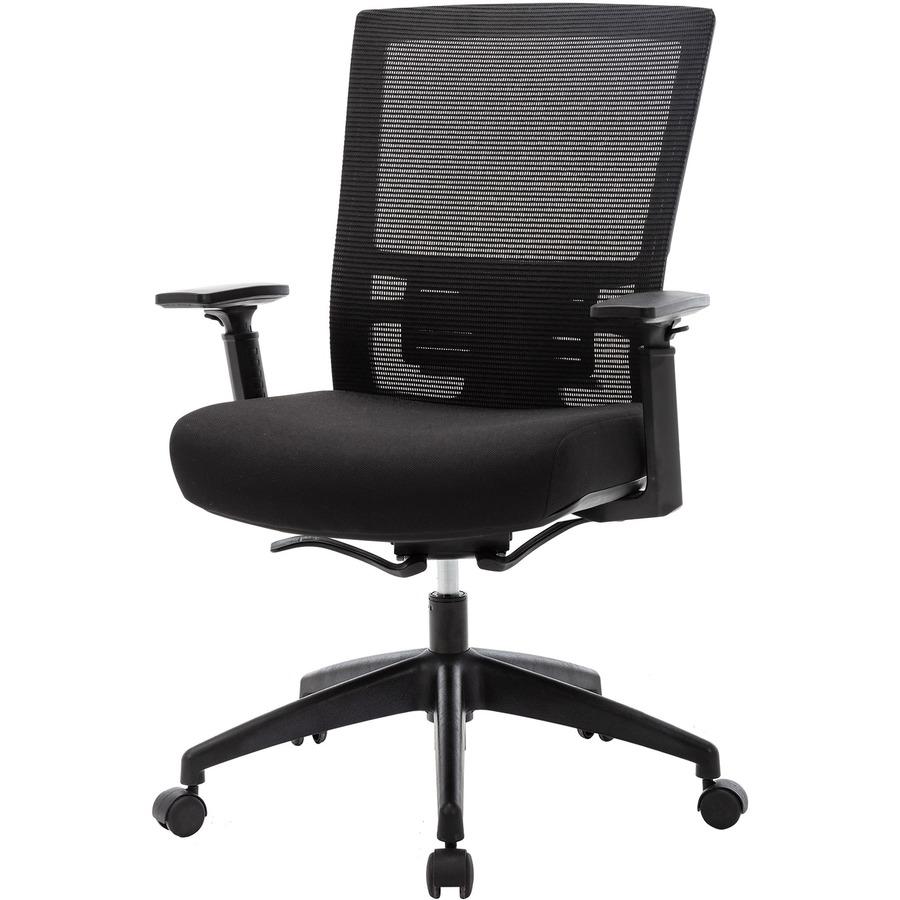 Lorell Mesh Mid-back Office Chair - Fabric Seat - Mid Back - 5-star Base - Black - 1 Each. Picture 8